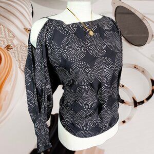 Nili Lotan Devon Cut-out Sleeve Top in Black